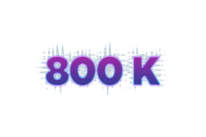 800 k suscriptores celebracion saludo número con púrpura brillante diseño png