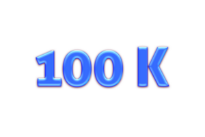 100 k abonnees viering groet aantal met blauw glans ontwerp png