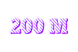 200 million subscribers celebration greeting Number with stripe design png