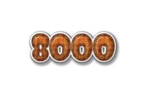 8000 subscribers celebration greeting Number with burger design png