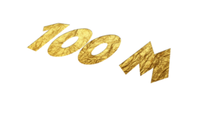 100 million subscribers celebration greeting Number with golden design png