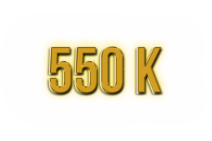 550 k subscribers celebration greeting Number with golden design png