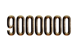 9000000 subscribers celebration greeting Number with historical design png