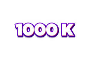 1000 k abonnees viering groet aantal met Purper en roze ontwerp png