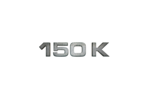 150 K iscritti celebrazione saluto numero con stella guerre design png