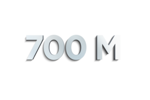 700 millón suscriptores celebracion saludo número con acero diseño png