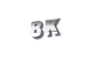 8 k subscribers celebration greeting Number with cutting design png