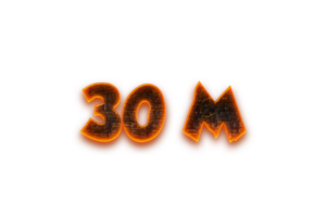 30 million subscribers celebration greeting Number with coal design png