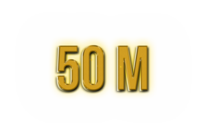 50 milioni iscritti celebrazione saluto numero con d'oro design png