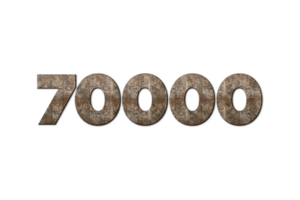 70000 les abonnés fête salutation nombre avec vieux noyer bois conception png