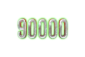 90000 suscriptores celebracion saludo número con horror diseño png