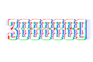 3000000 Abonnenten Feier Gruß Nummer mit Panne Design png