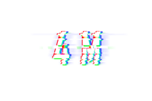 4 miljoen abonnees viering groet aantal met glitch ontwerp png