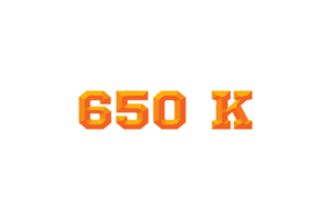 650 k suscriptores celebracion saludo número con en relieve diseño png