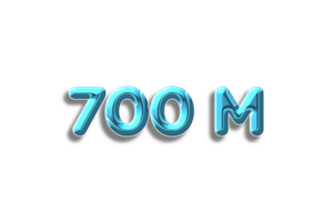 700 million subscribers celebration greeting Number with plastic design png