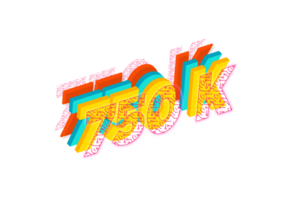 750 k subscribers celebration greeting Number with tech design png
