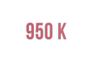 950 k suscriptores celebracion saludo número con papel diseño png