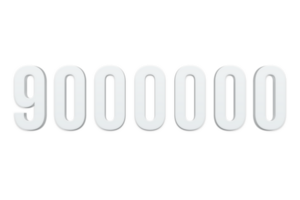 9000000 subscribers celebration greeting Number with minimal design png