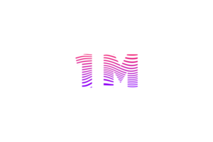 1 million subscribers celebration greeting Number with waves design png