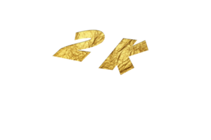 2 k subscribers celebration greeting Number with golden paper design png