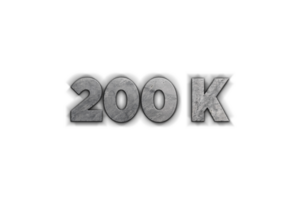 200 millón suscriptores celebracion saludo número con hormigón diseño png