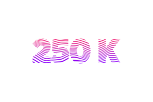 250 k suscriptores celebracion saludo número con olas diseño png
