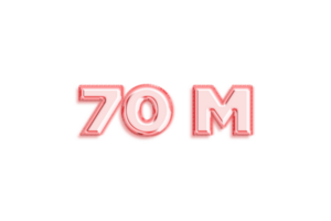 70 million les abonnés fête salutation nombre avec Rose or conception png