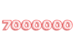 7000000 subscribers celebration greeting Number with rose gold design png