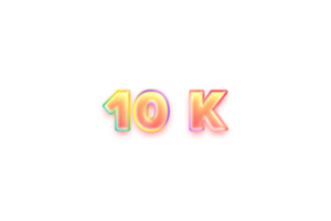 10 k subscribers celebration greeting Number with red embossed design png