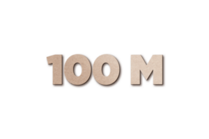 100 million subscribers celebration greeting Number with card board design png