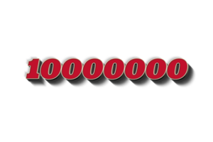 10000000 subscribers celebration greeting Number with rustic design png