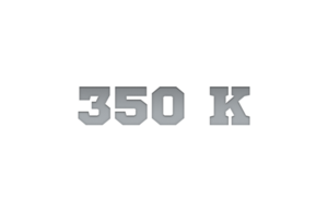 350 k subscribers celebration greeting Number with metal engriving design png