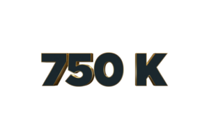 750 k suscriptores celebracion saludo número con lujo diseño png