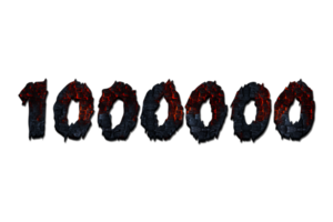 1000000 suscriptores celebracion saludo número con quemado madera diseño png