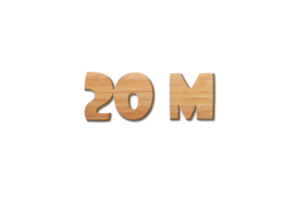 20 million subscribers celebration greeting Number with wood design png