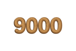 9000 subscribers celebration greeting Number with mud design png