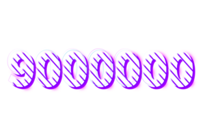 9000000 subscribers celebration greeting Number with stripe design png