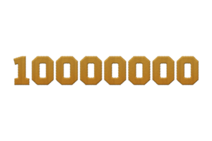 10000000 subscribers celebration greeting Number with embroidery design png