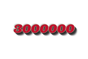 3000000 subscribers celebration greeting Number with rustic design png