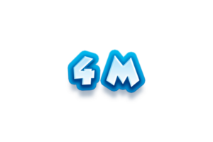 4 million subscribers celebration greeting Number with modren blue design png