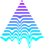 falla cyberpunk geométrico forma. resumen gráfico diseño elemento. futurista Derretido gotea líquido triángulo png