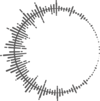 círculo música onda sonora. circular equalizador. volta audio espectro. gráfico forma. concêntrico batida e explosão. digital geométrico quadro, Armação png