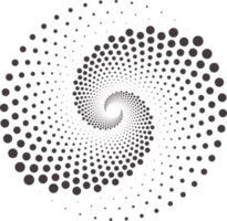 prickad cirklar mönster. abstrakt halv tona grafisk. cirkulär texturerad runda spiral ram. virvla runt geometrisk ringar med gradering. png