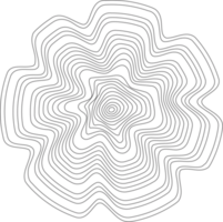 lineair houten boom ringen patroon. topografie cirkels met kaart textuur. circulaire golvend vorm geven aan. abstract schets romp rondes png