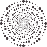 à pois cercles modèle. abstrait moitié Ton graphique. circulaire texturé rond spirale Cadre. tourbillon géométrique anneaux avec gradation. png