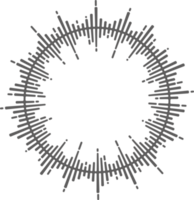 Circle music soundwave. Circular equalizer. Round audio spectrum. Graphic shape. Concentric beat and explosion. Digital geometric frame png