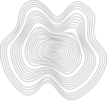 linear hölzern Baum Ringe Muster. Topographie Kreise mit Karte Textur. kreisförmig wellig Form. abstrakt Gliederung Kofferraum Runden png