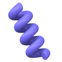 3d Spiral- Frühling. Spule Draht Symbol und flexibel Konfetti zum Party, Geburtstag Feier und Veranstaltungen. abstrakt Kurve wellig Kabel gerendert Illustration mit Plastik bewirken png