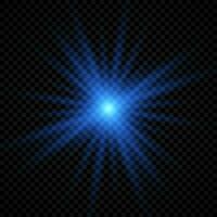 Light effect of lens flares. Blue glowing lights starburst effects with sparkles vector