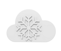 3d icon of White snow on cloud png